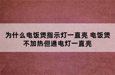 为什么电饭煲指示灯一直亮 电饭煲不加热但通电灯一直亮